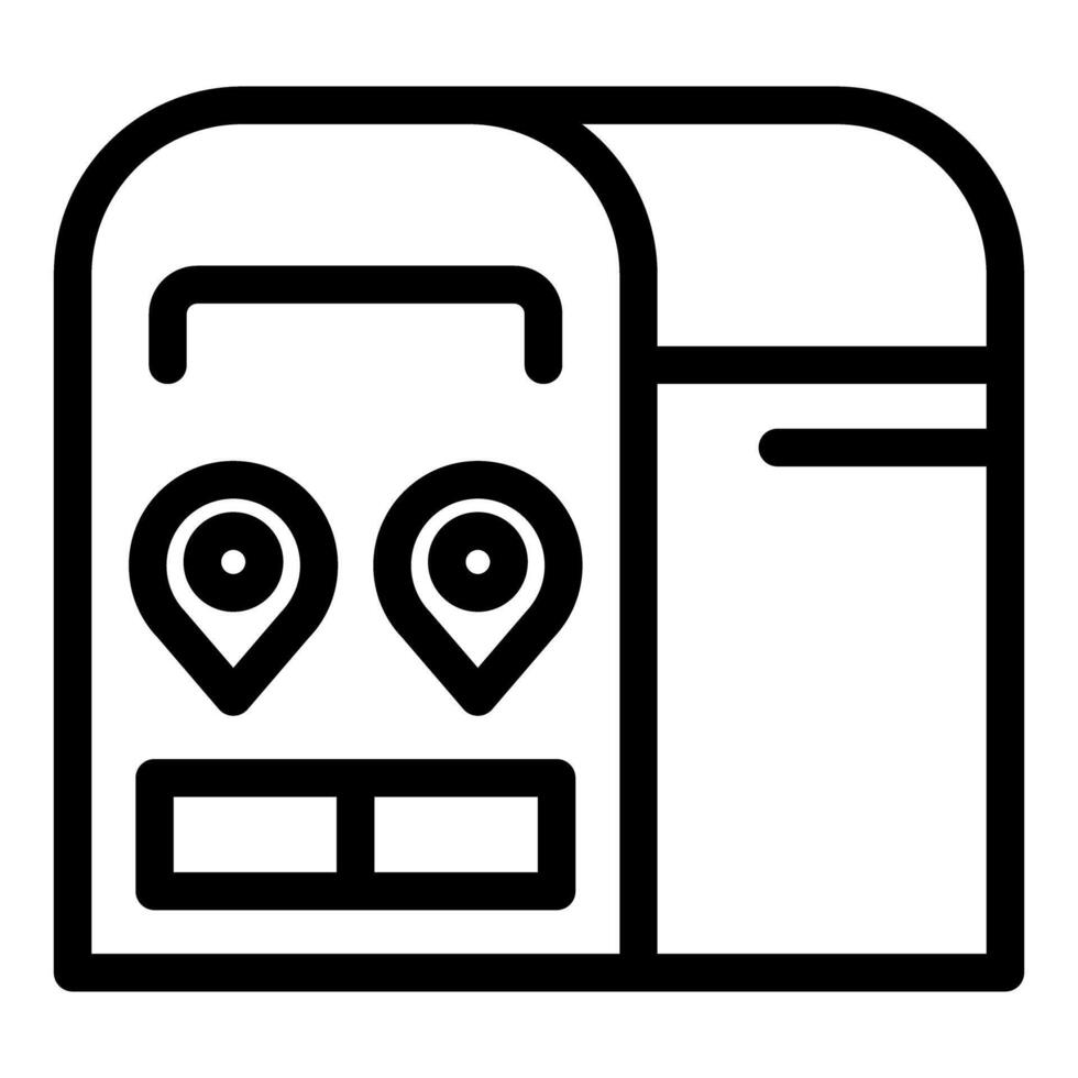 Smart locker showing location on digital screen vector