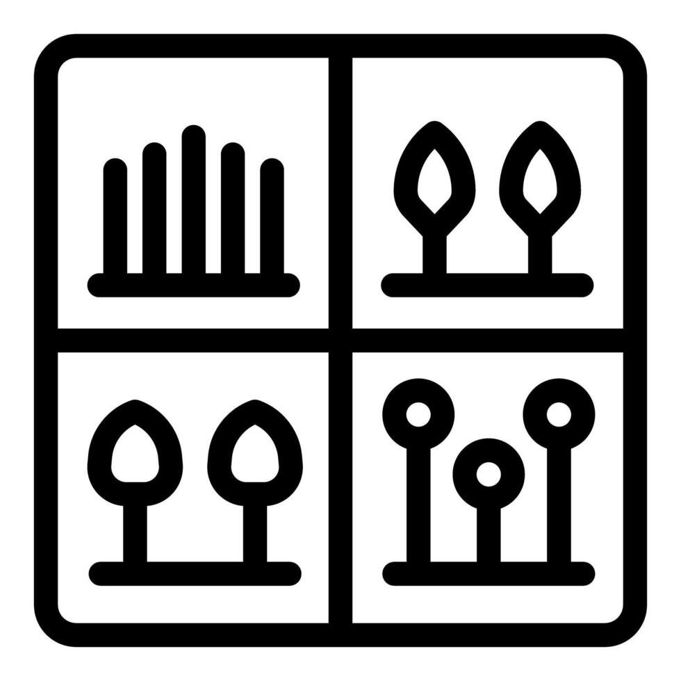 jardinero planificación diferente árbol plantando combinaciones para jardín diseño proyecto vector