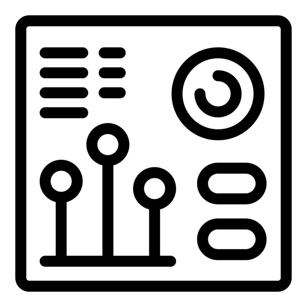 Control panel featuring buttons and dials for adjusting settings vector