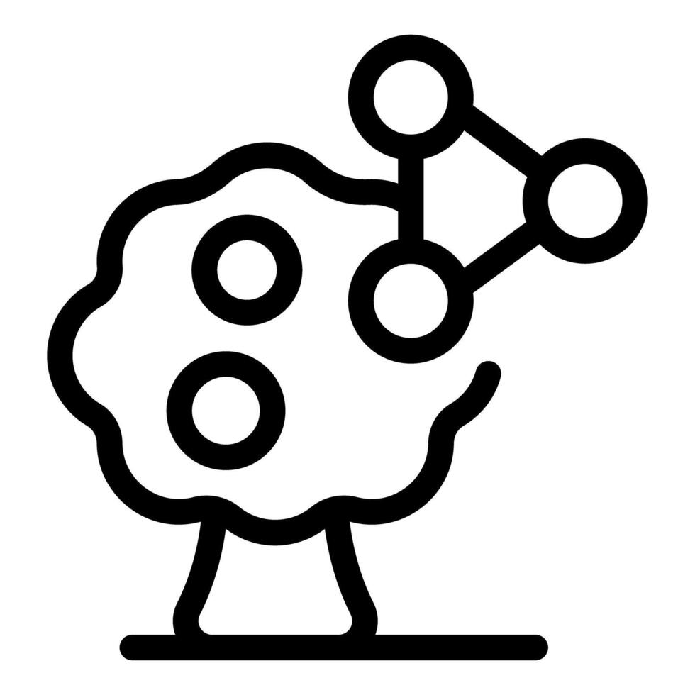Brain tree growing neural network connection icon vector