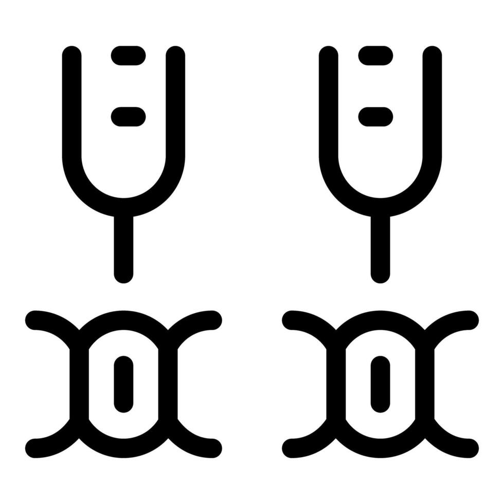 Tuning fork and sound wave vibrating showing frequency vector