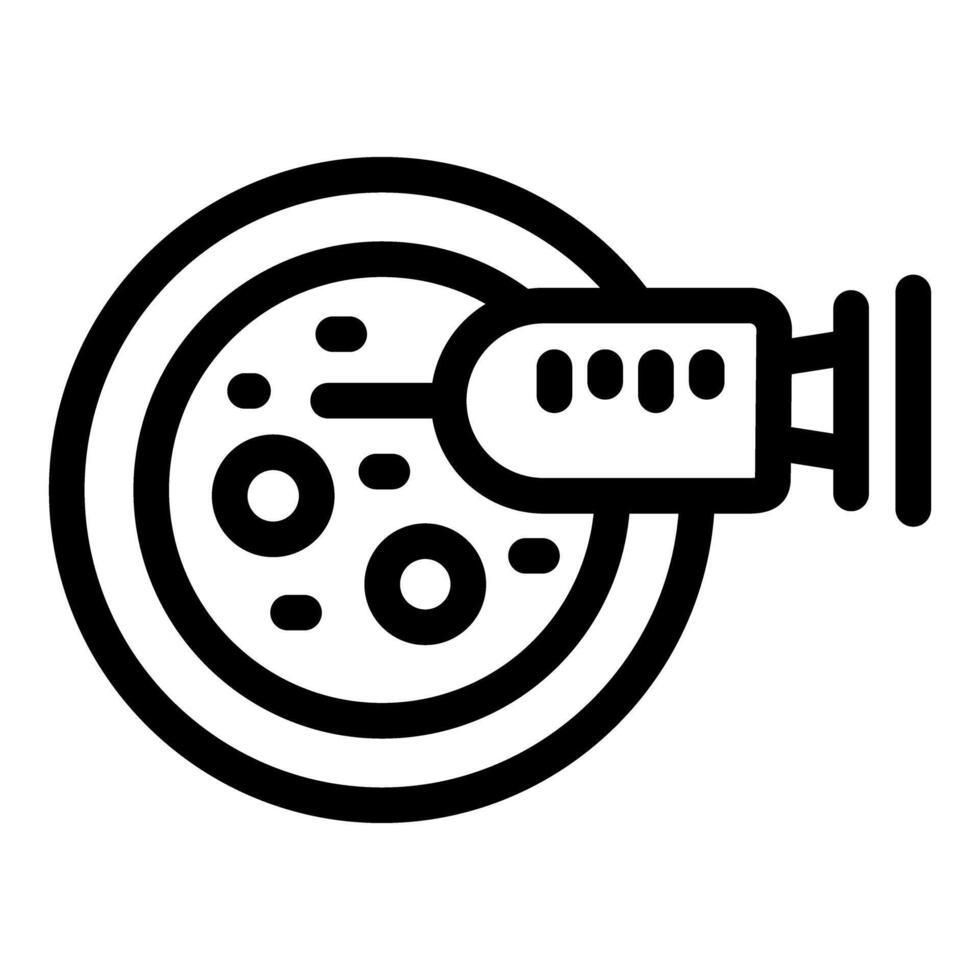 Syringe injecting liquid into petri dish for scientific experiment vector