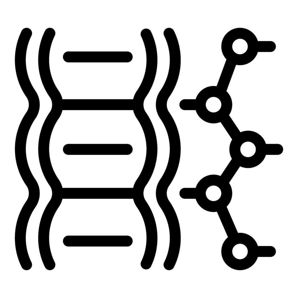 Dna structure connecting with molecule, genetic engineering concept vector