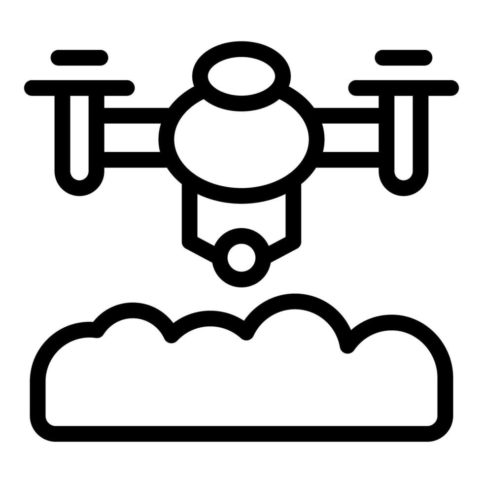 Drone flying over land taking pictures with camera vector