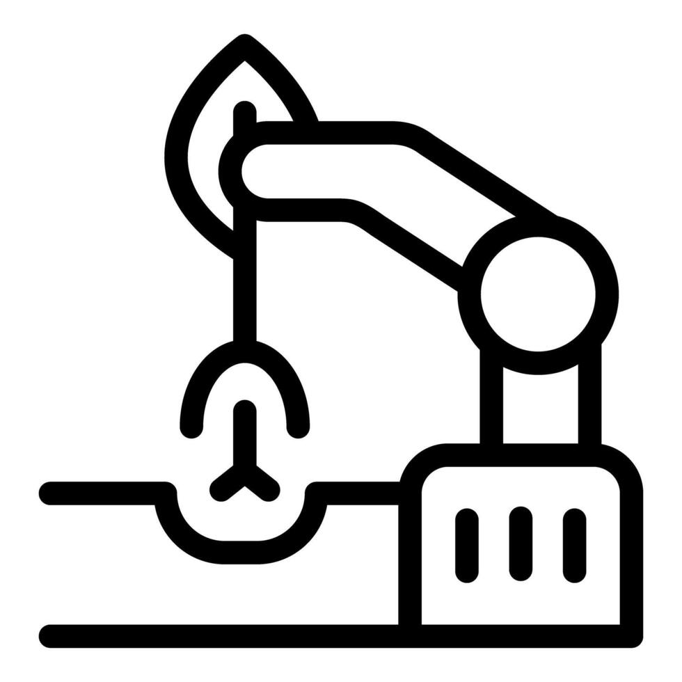 Robotic arm planting seedling for smart farm automation vector