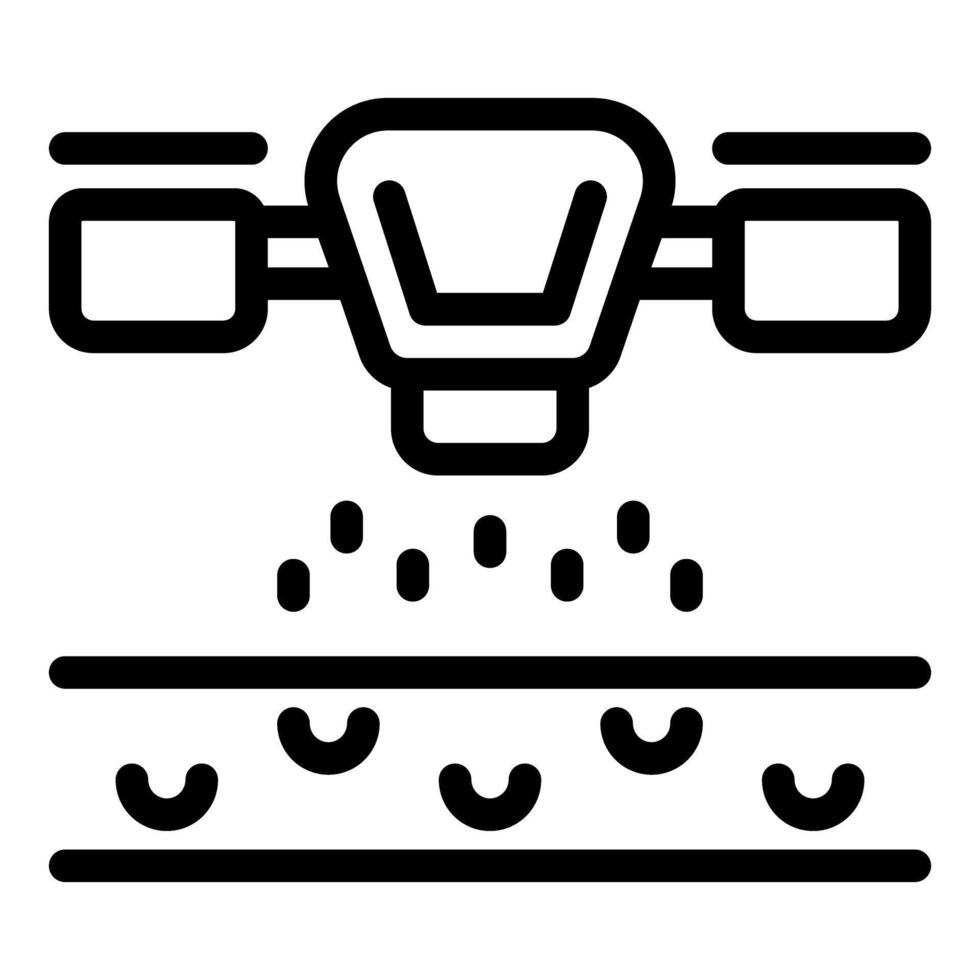 Smart farm seeder machine seeding crops icon vector