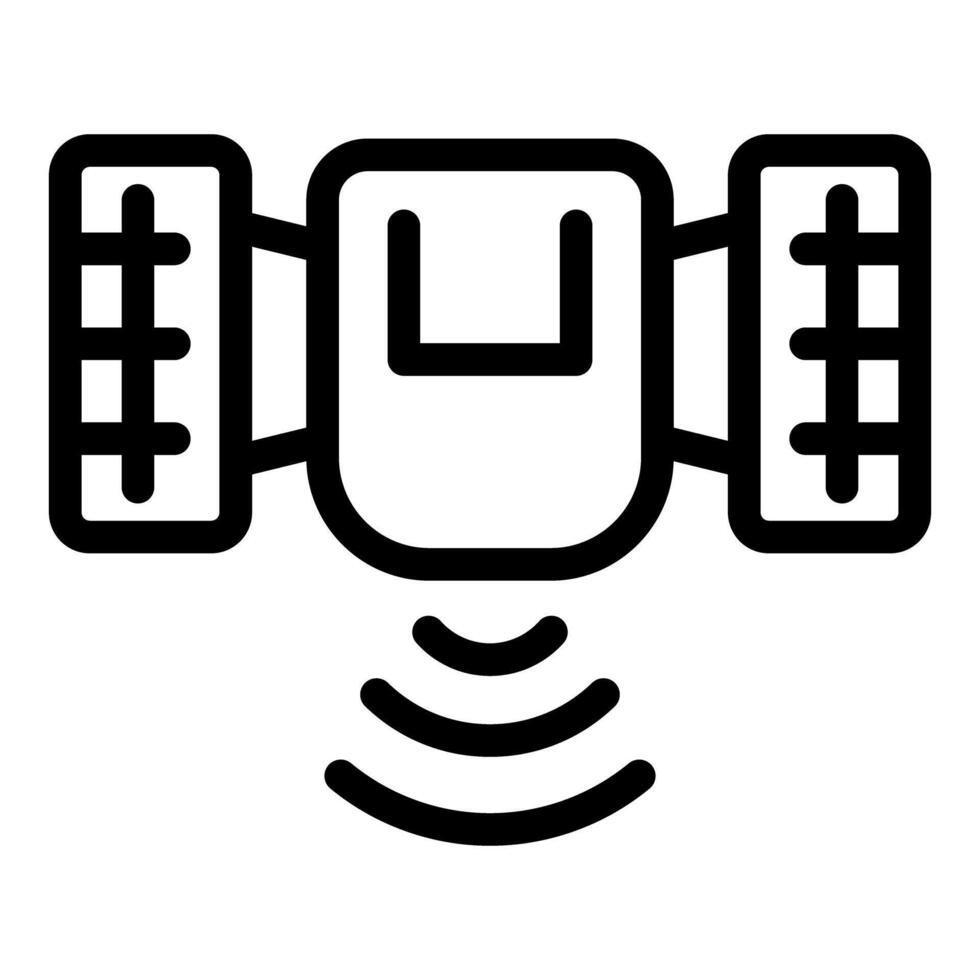 Autonomous tractor sending signal icon, smart farming technology symbol vector