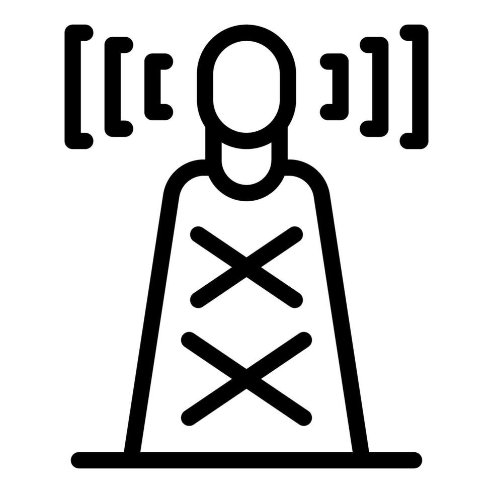 Person standing with crossed arms showing body language saying no vector
