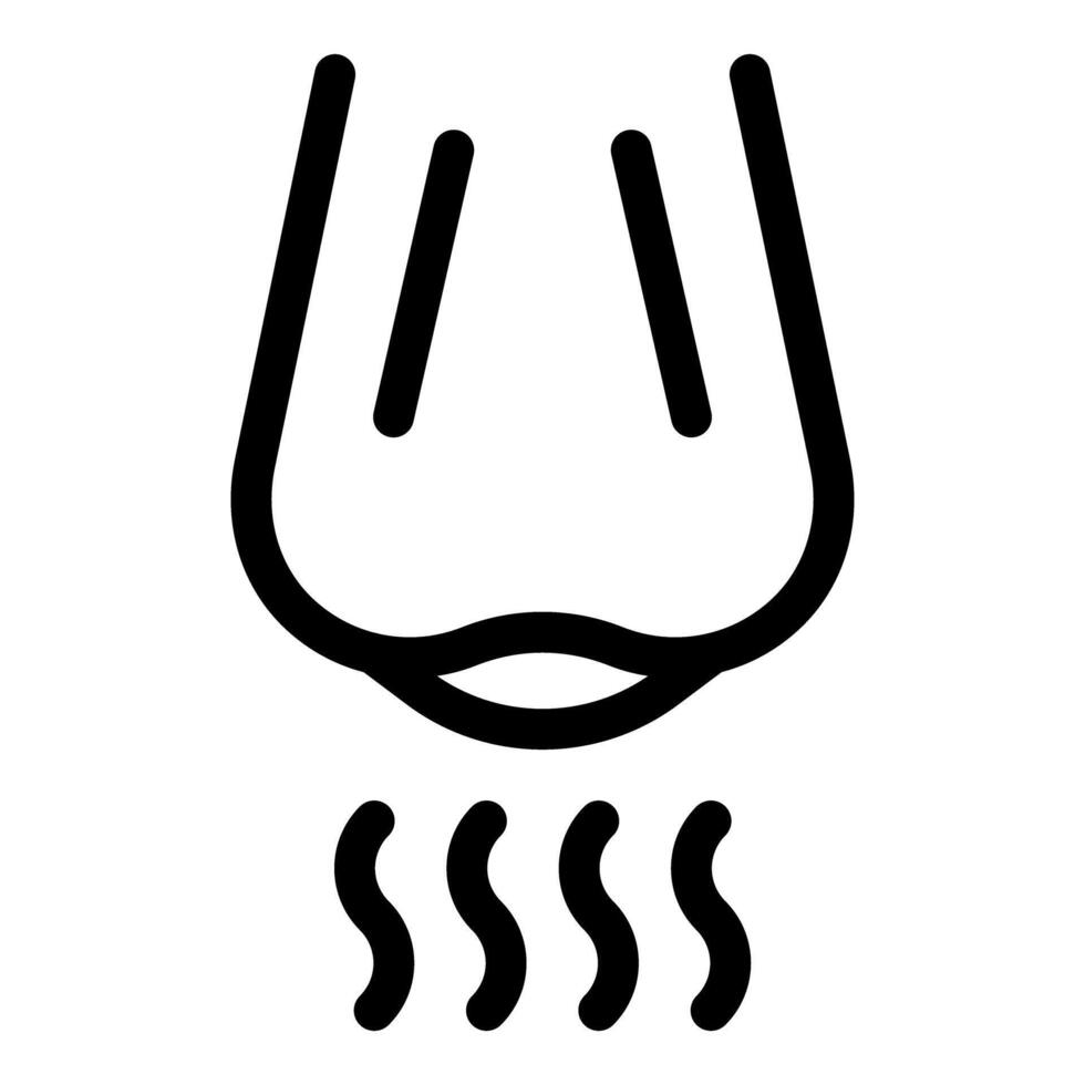 Nose breathing through nostrils while exhaling air icon vector