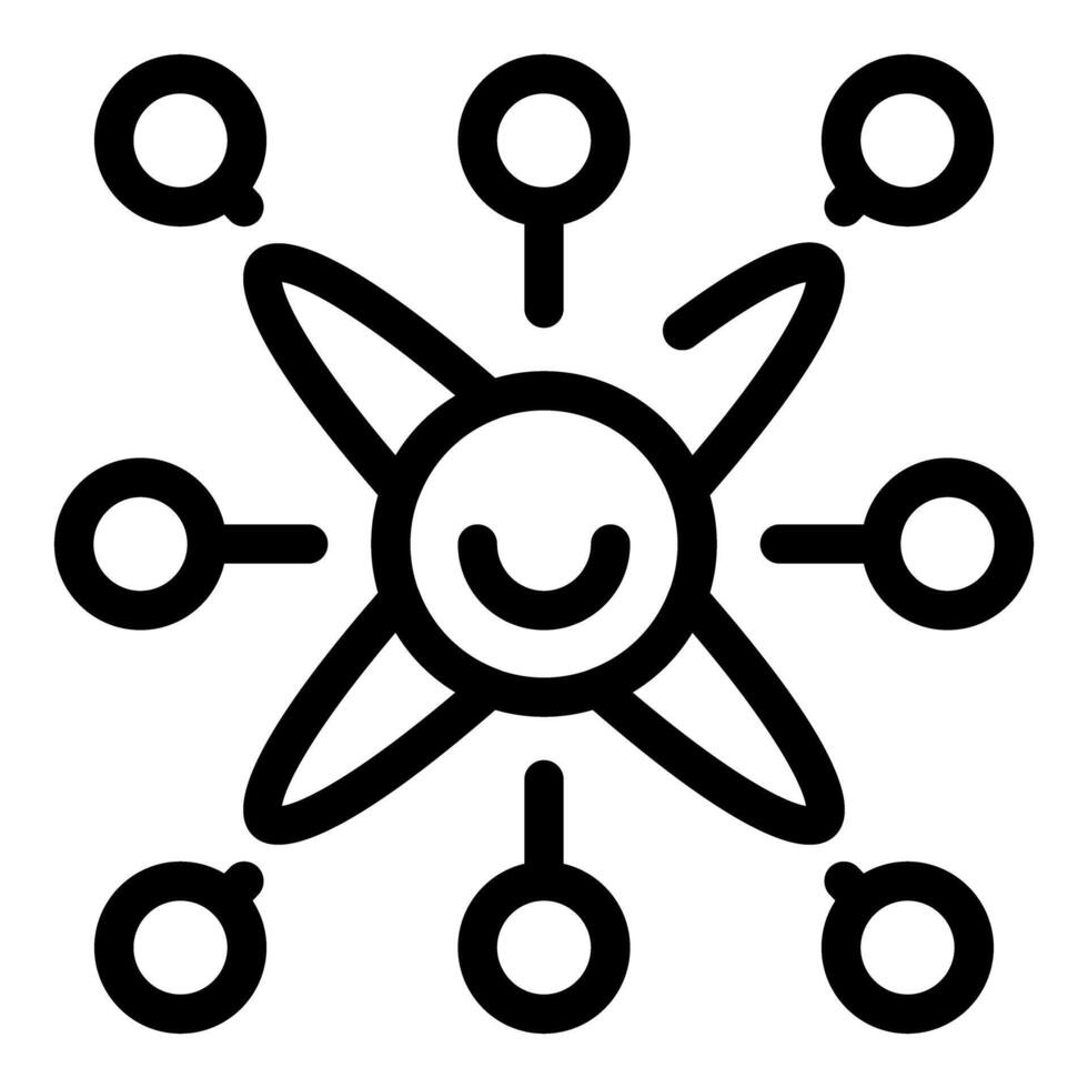 Happy atom representing customer retention and brand loyalty concept vector