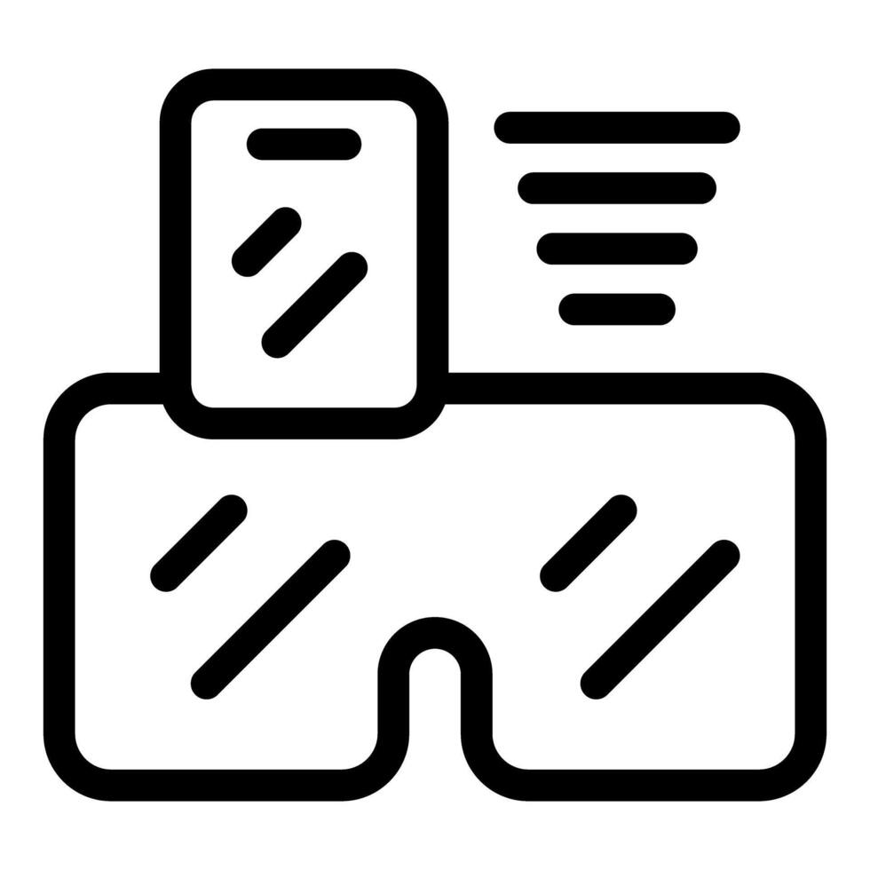 Virtual reality glasses showing augmented data icon vector