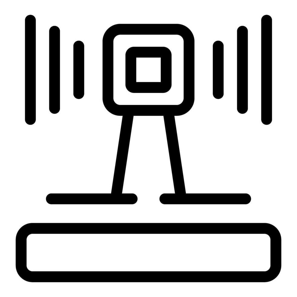 Parking sensor detecting car icon outline style vector