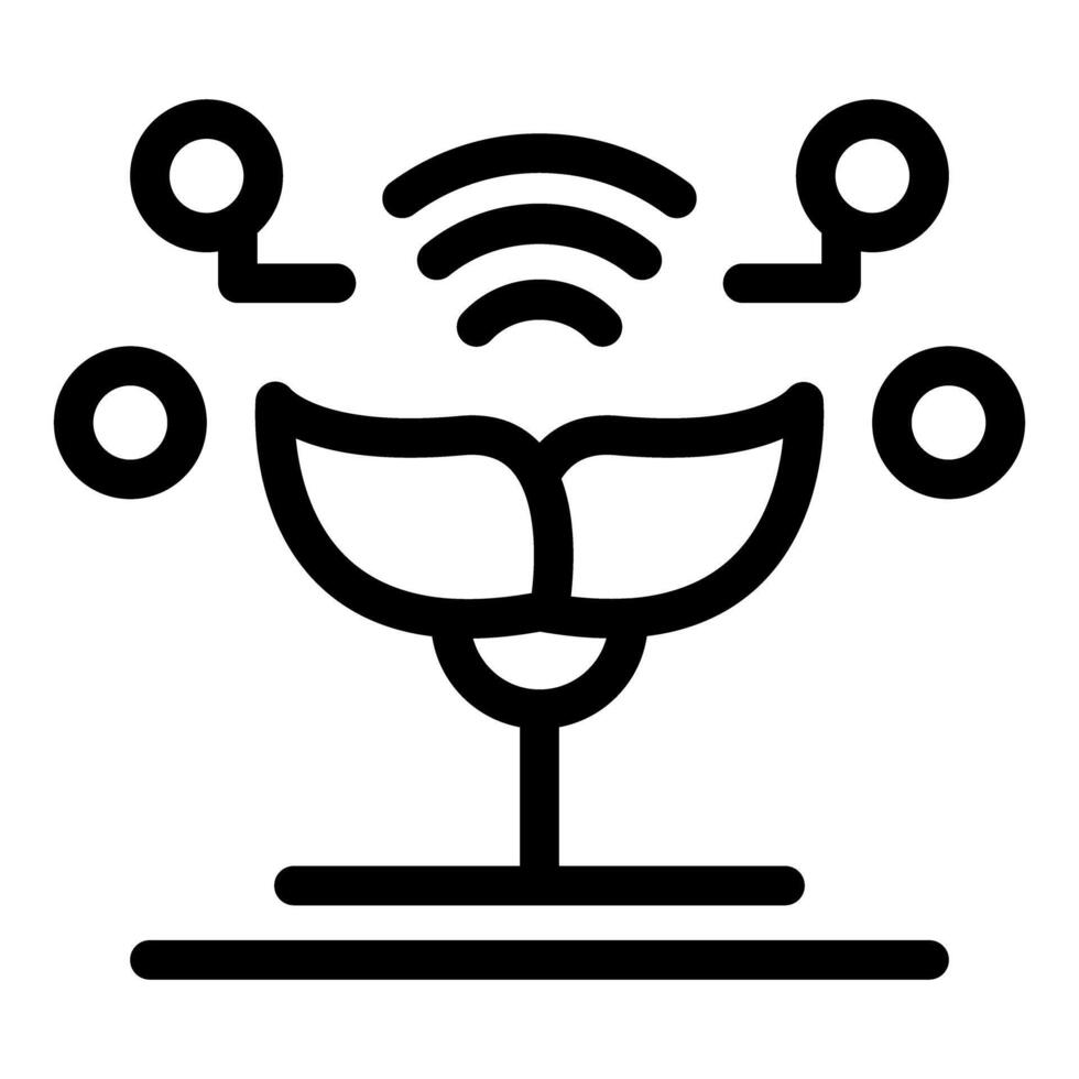 Smart farm technology icon depicting plant growth monitoring system vector