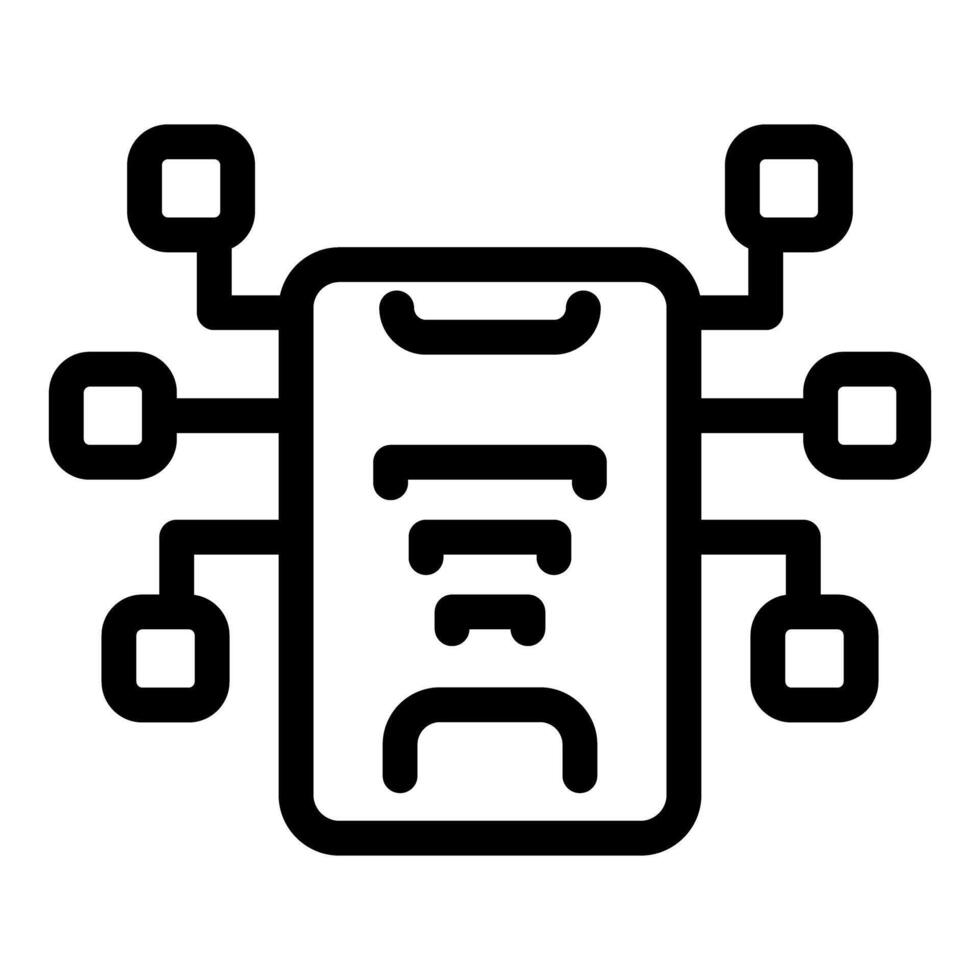 Smartphone connecting to multiple devices icon vector