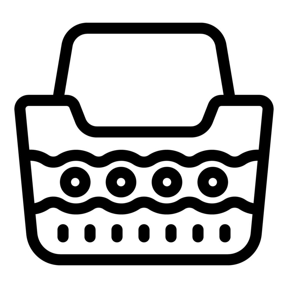 Laundry basket with wavy lines showing water level icon vector