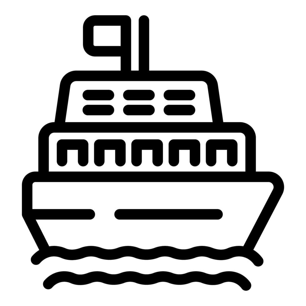 Passenger ferry boat sailing on water waves vector