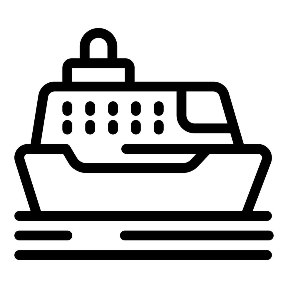 Passenger ferry boat sailing on water waves icon vector