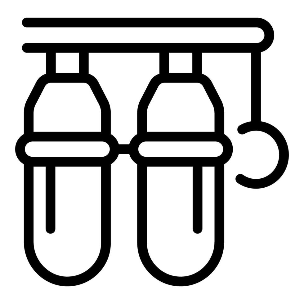 Oxygen mask hanging on a rail first aid equipment icon vector