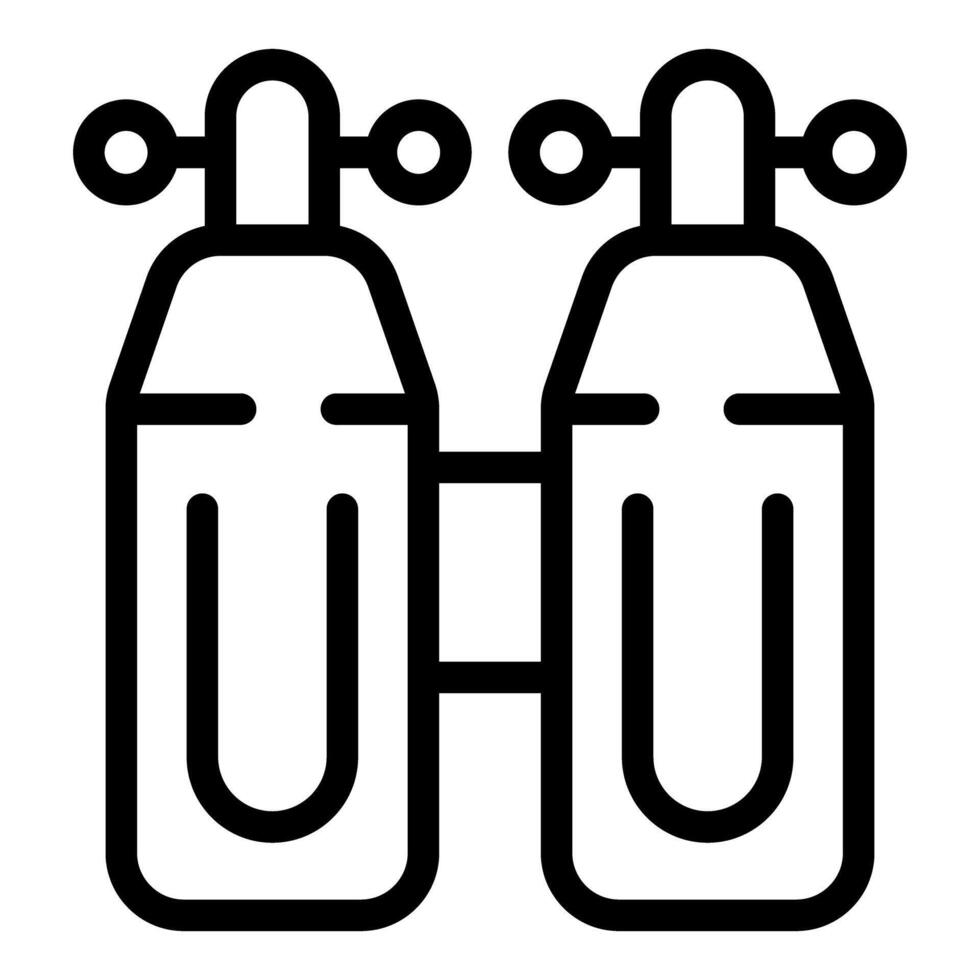 Oxygen tanks connected, providing life support for breathing vector