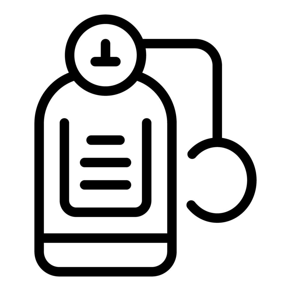 Blood bag icon representing donating blood and transfusion vector