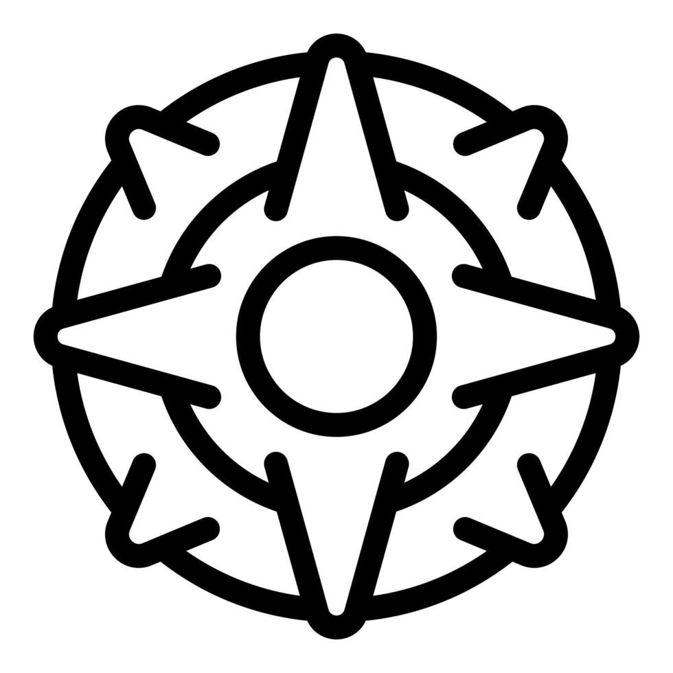 Compass rose icon showing eight compass points vector