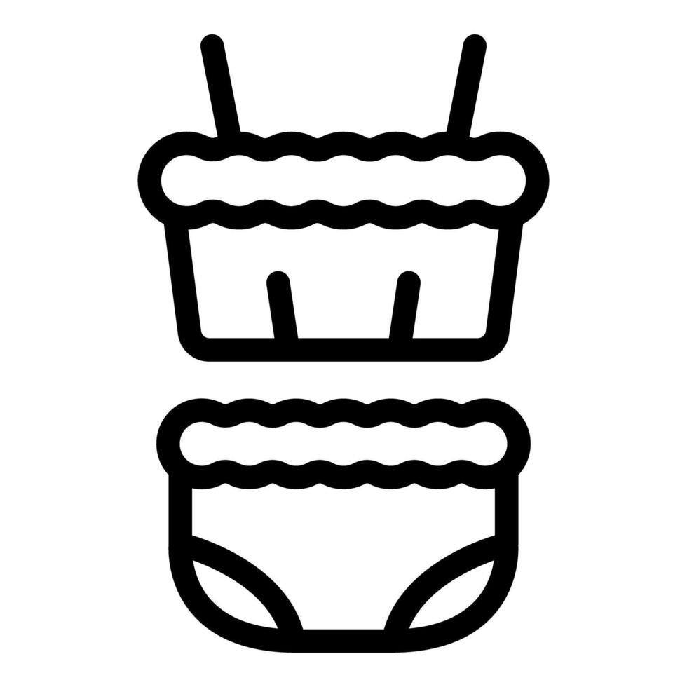Baby clothes set with diaper and top with straps icon vector