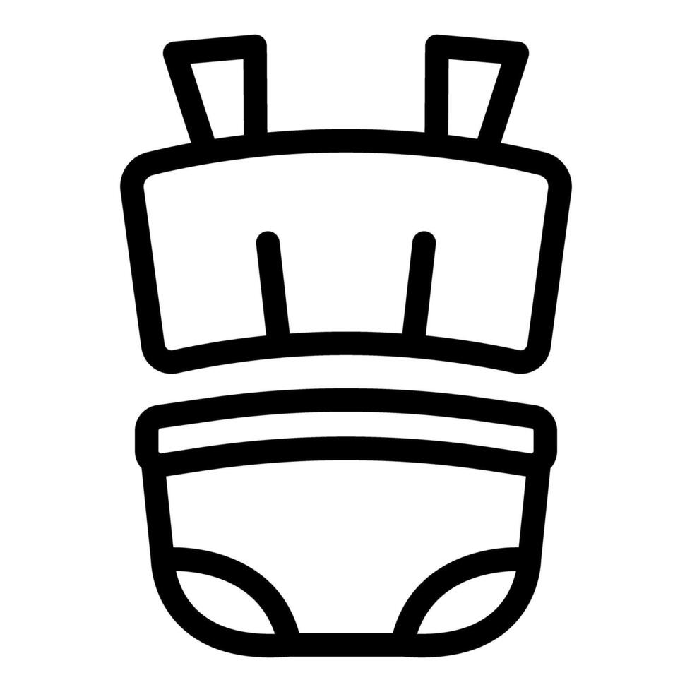 Baby clothes set with underwear and bib icon outline vector