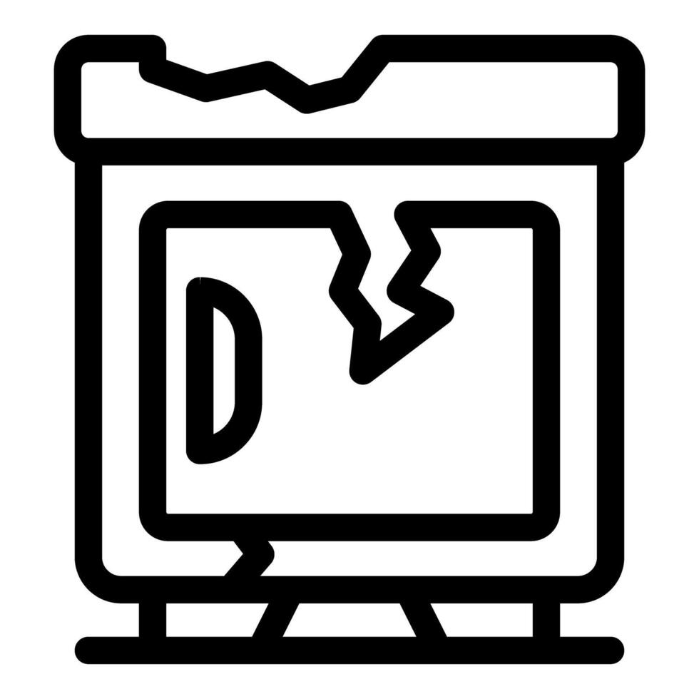 Old broken safe showing financial crisis concept vector