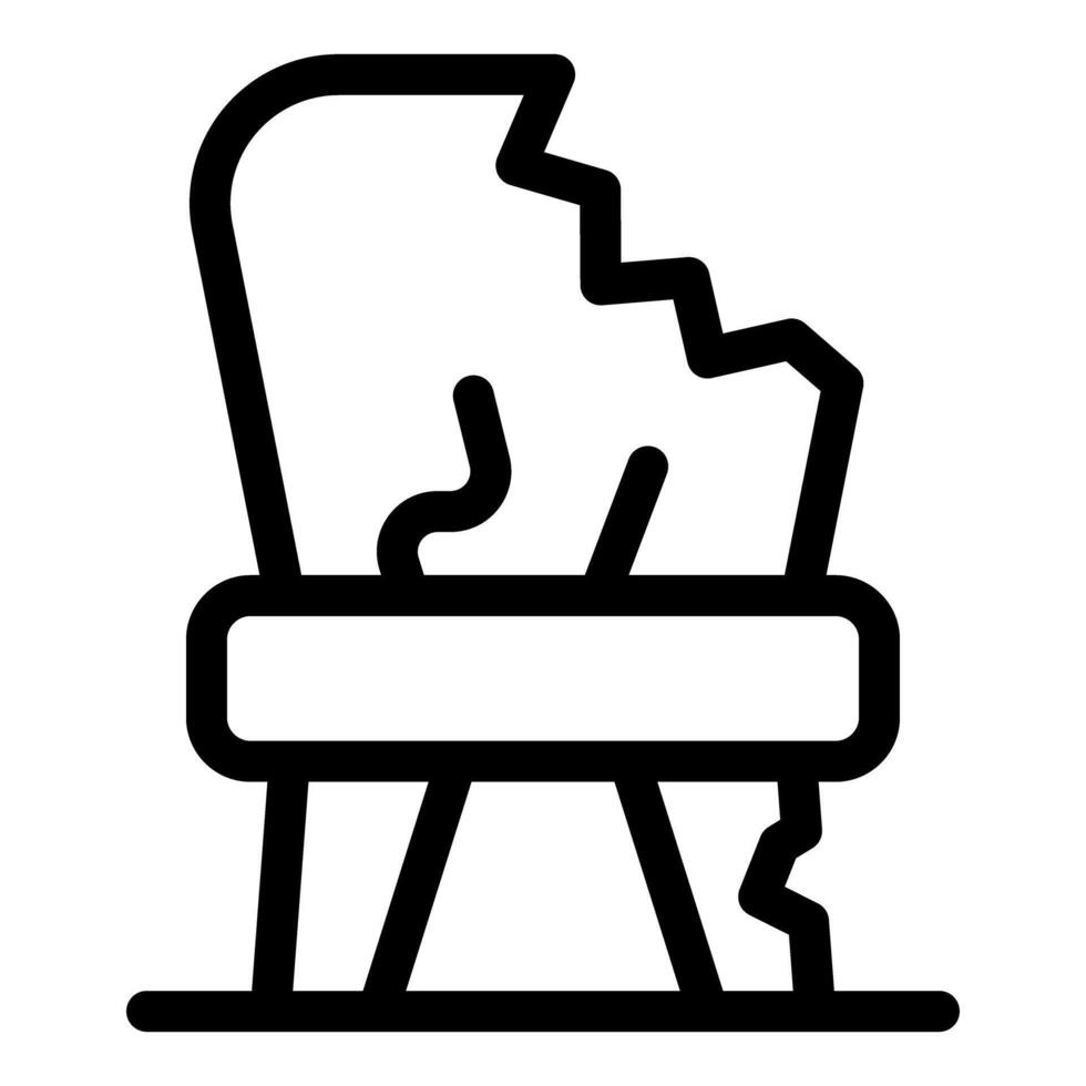 Broken pommel horse representing gymnastics injury concept vector