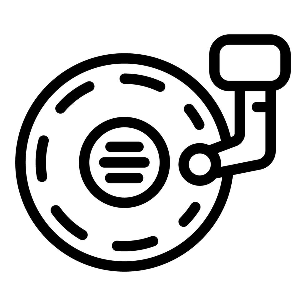 Bike brake disc with caliper and lever activating it vector
