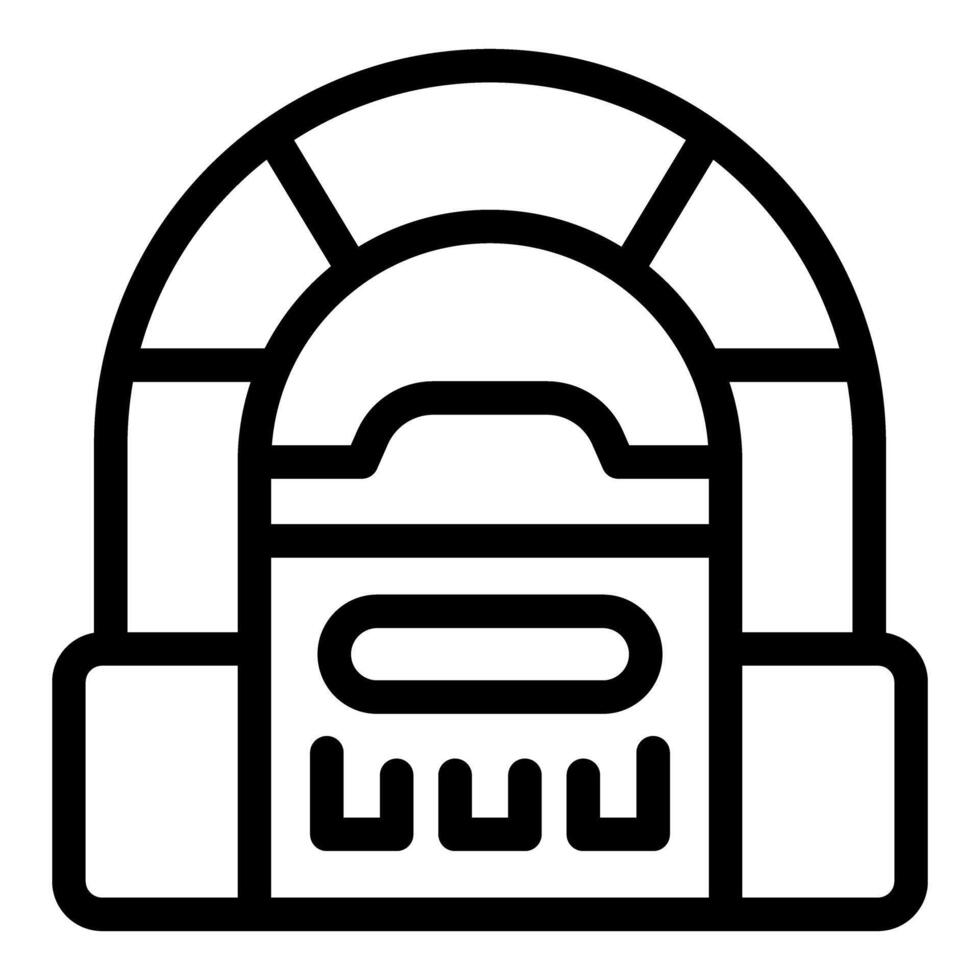 Classic jukebox playing music icon representing entertainment vector