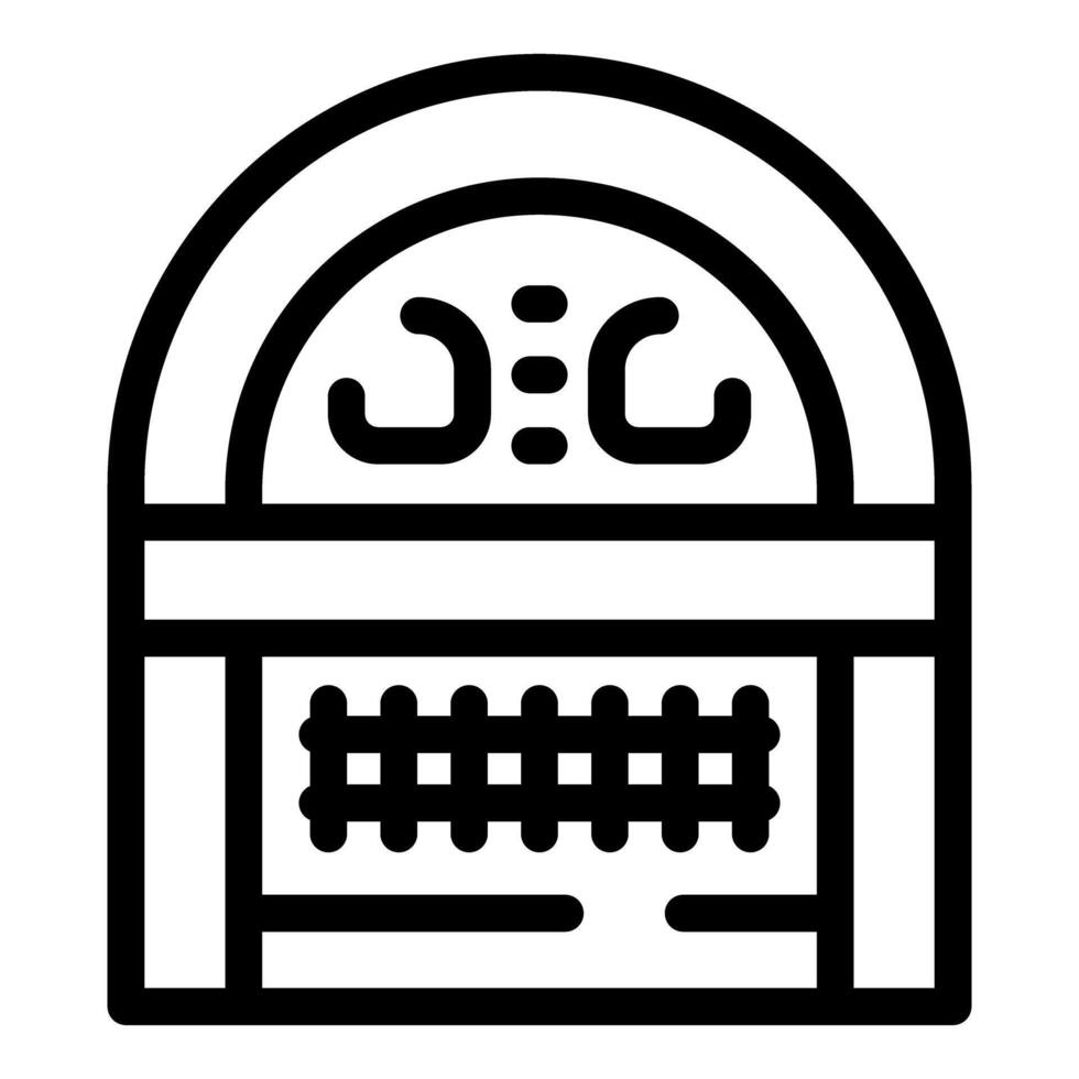 Old jukebox playing music icon with rounded corners vector