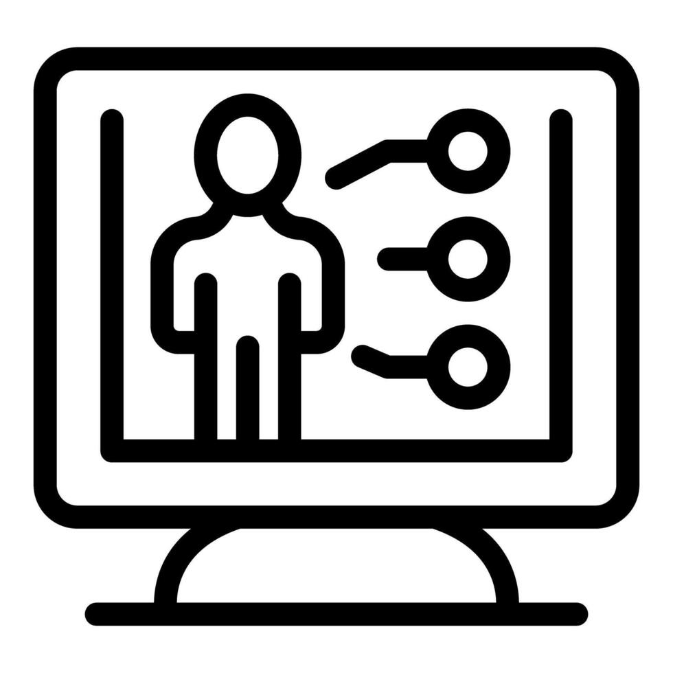 Hr manager using employee monitoring software, tracking app, business analysis program icon vector