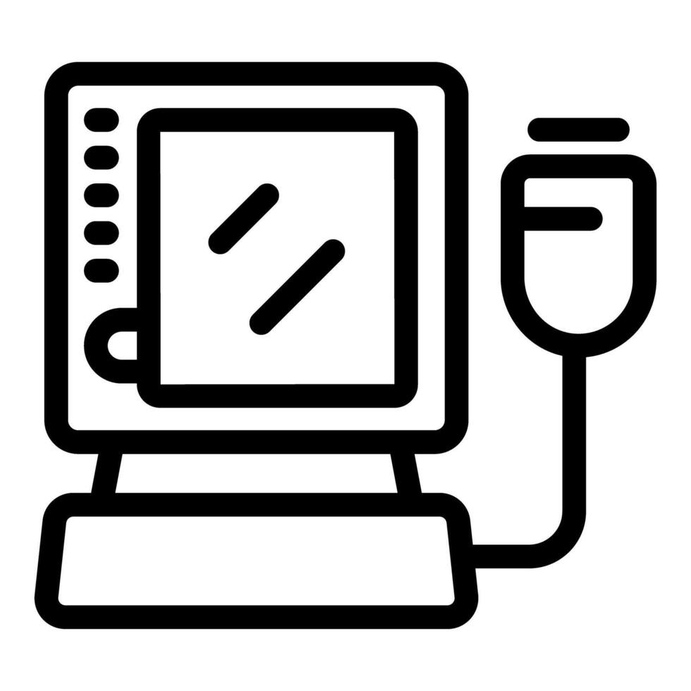 Ultrasound machine showing fetus during medical exam vector