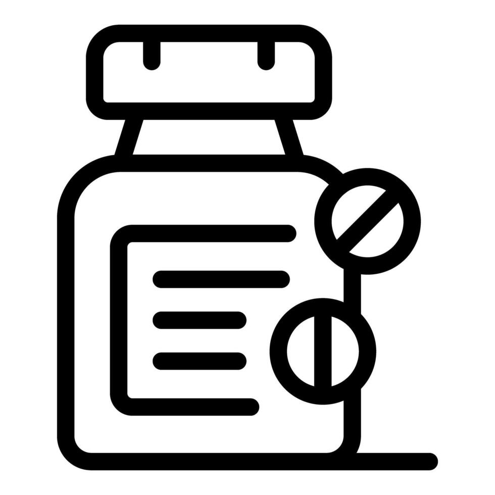 Medicine prescription icon showing pill bottle with dosage instructions vector