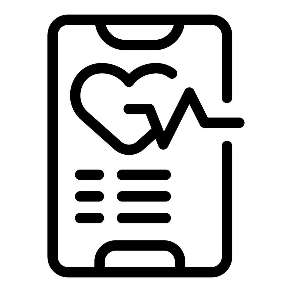 Smartphone showing heartbeat rate app for health monitoring vector