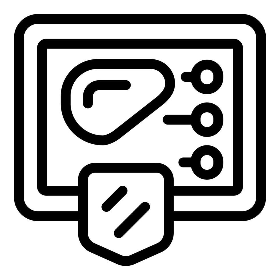 Liver protection shield medical app icon showing health security vector
