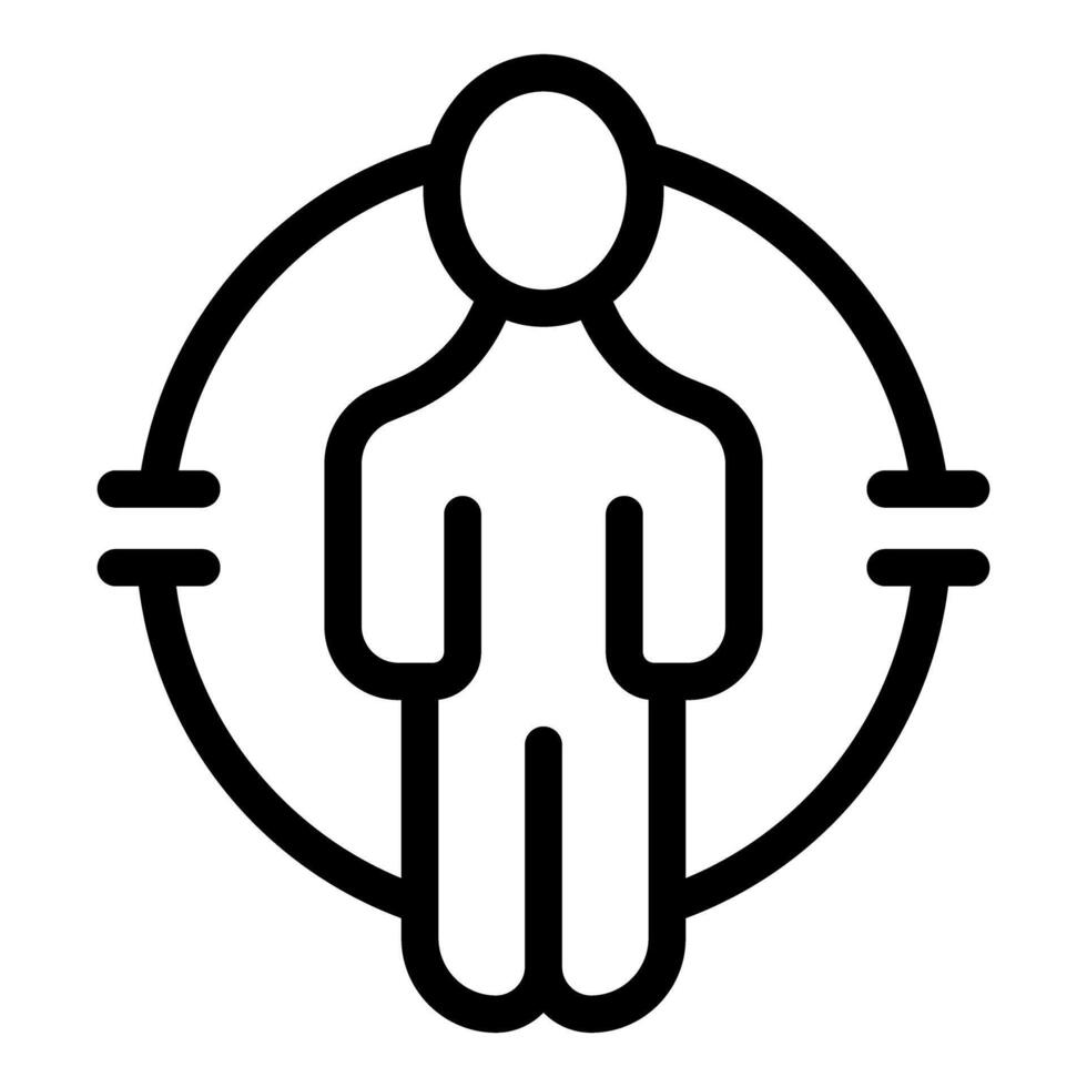 Person standing inside circle with equal sign representing diversity inclusion concept vector