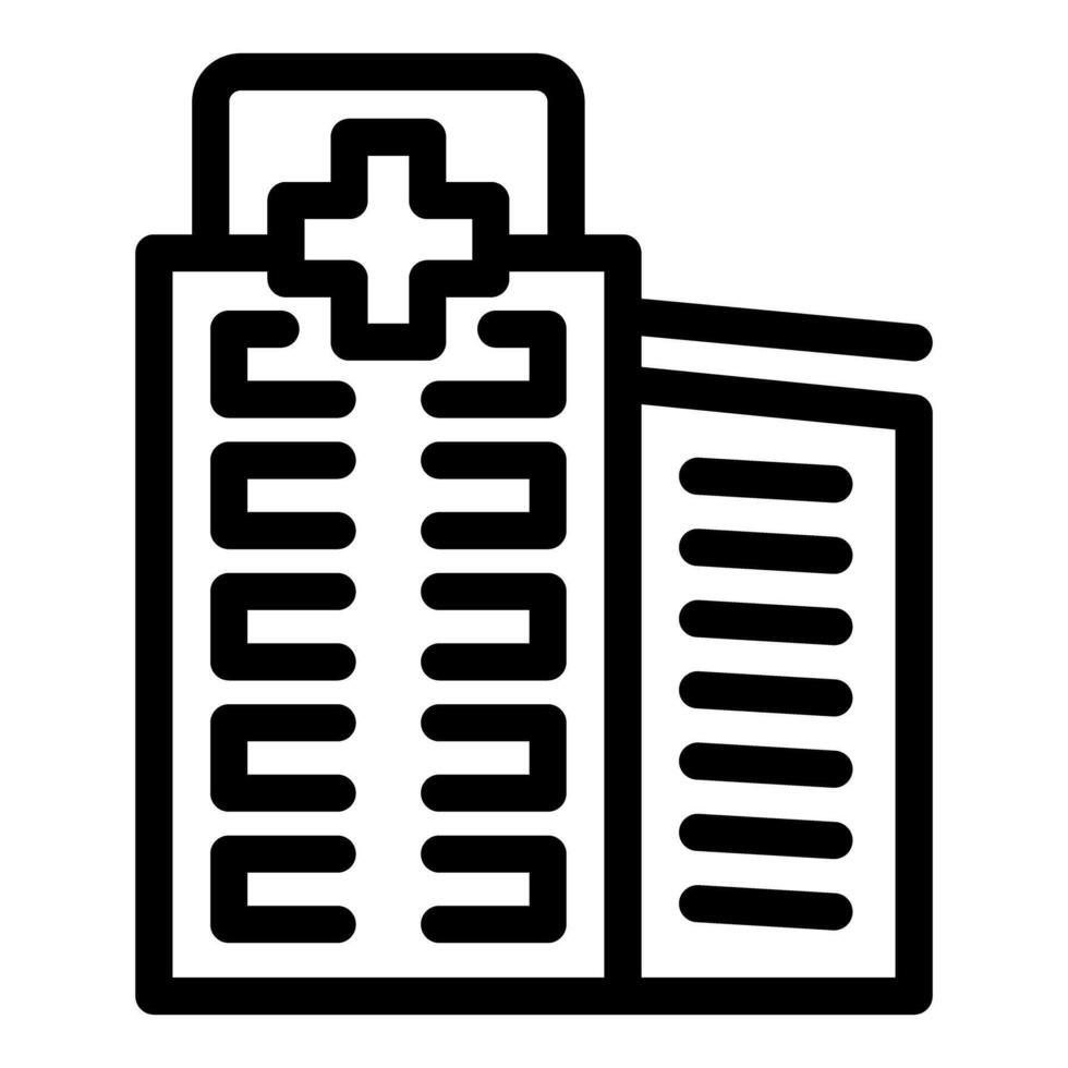 Hospital building facade with cross showing healthcare system vector