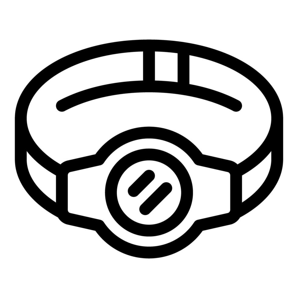 Headlamp flashlight shining brightly in the dark vector