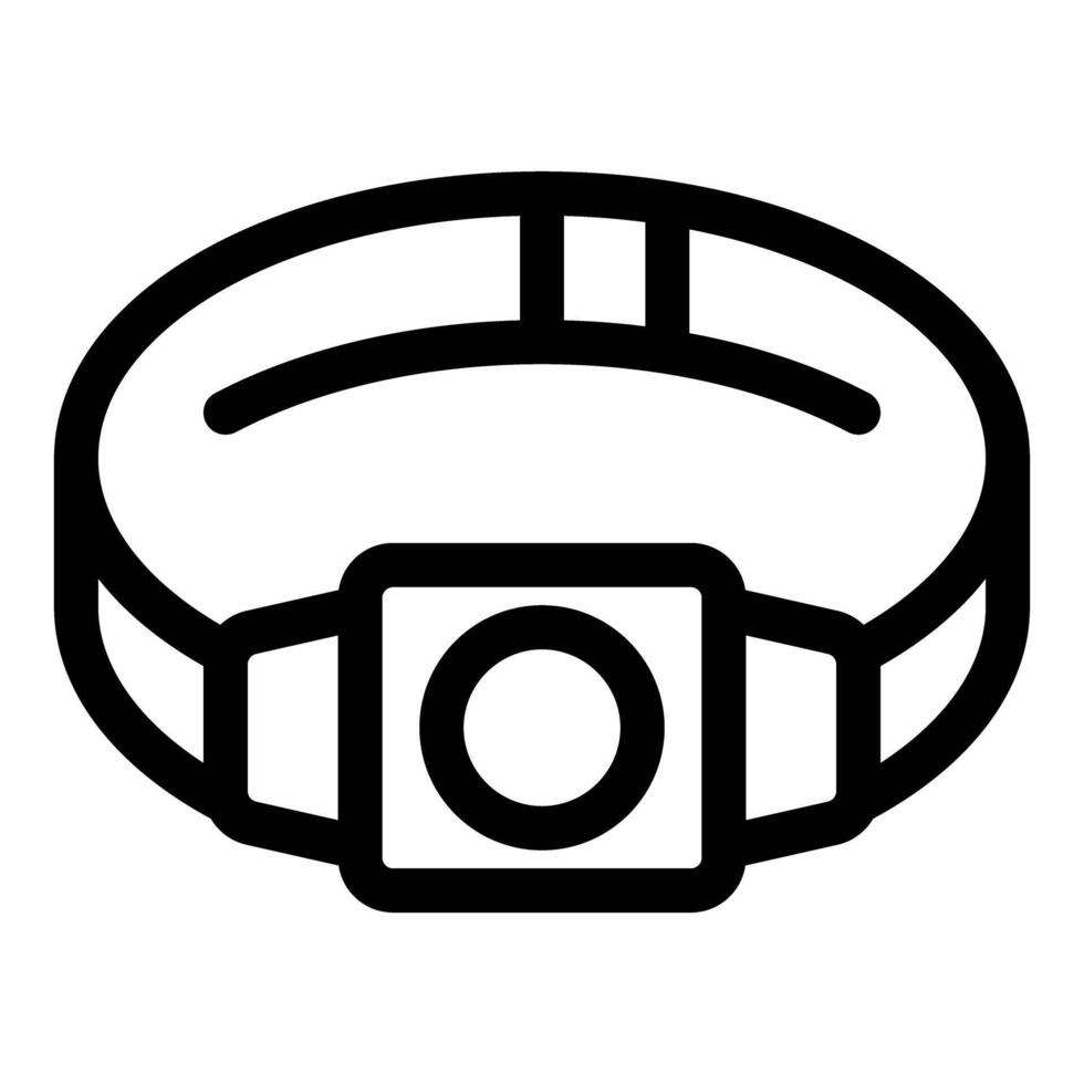 Headlamp flashlight equipment for working in the dark icon vector