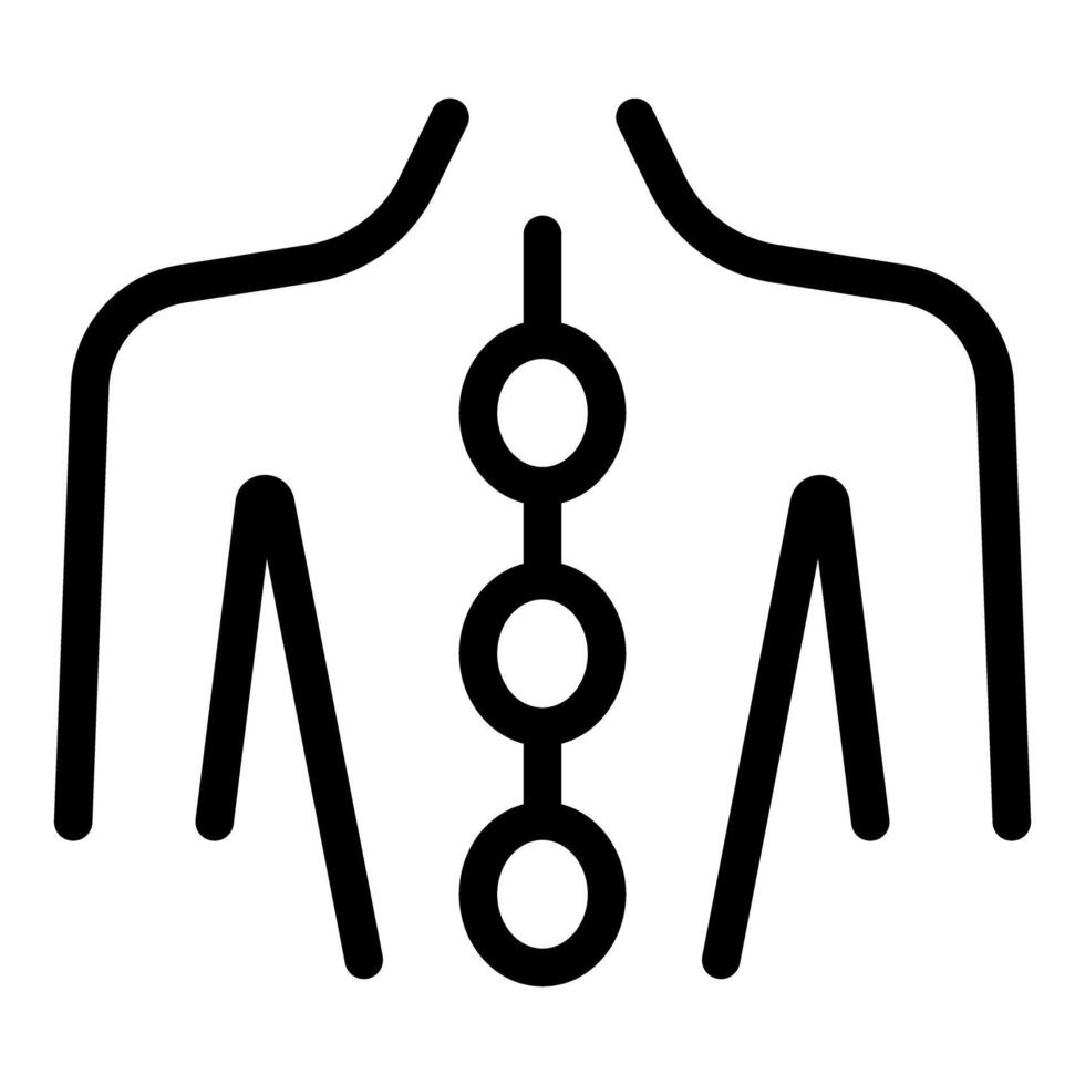 Human body showing three main chakras aligning with spine icon vector