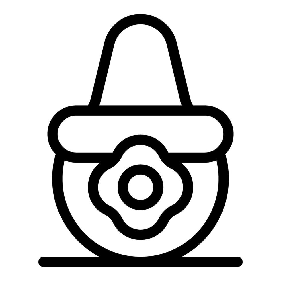 Line icon style illustration of a jester hat with a bell vector