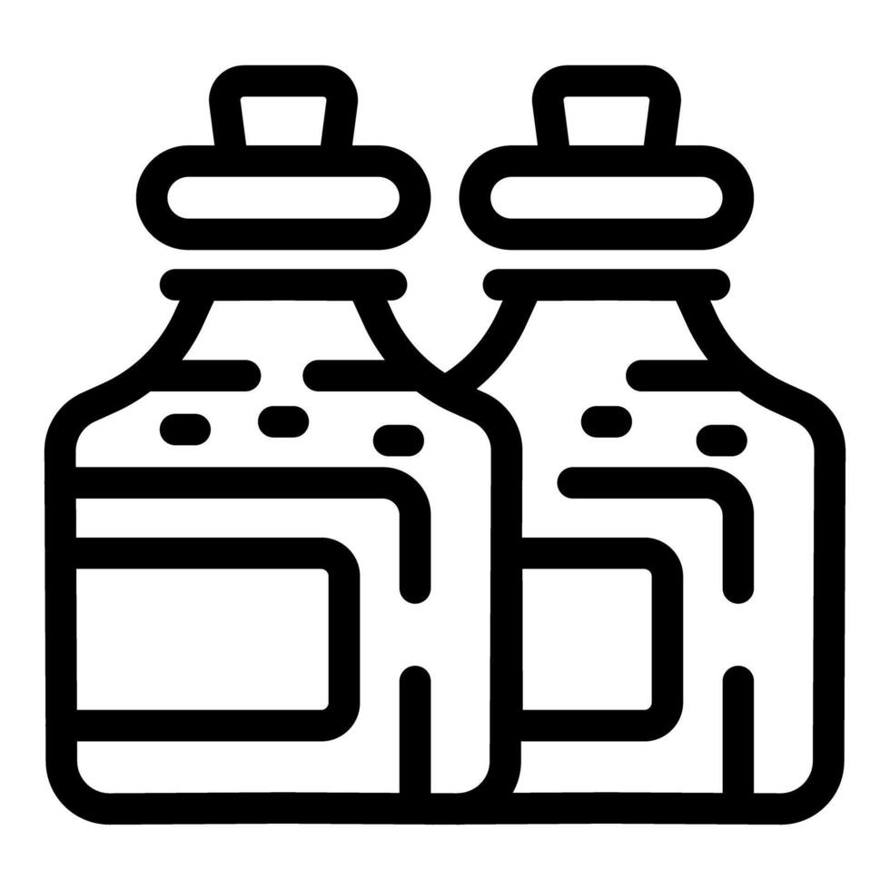 Two bottles of chemical liquid substance for experimenting vector