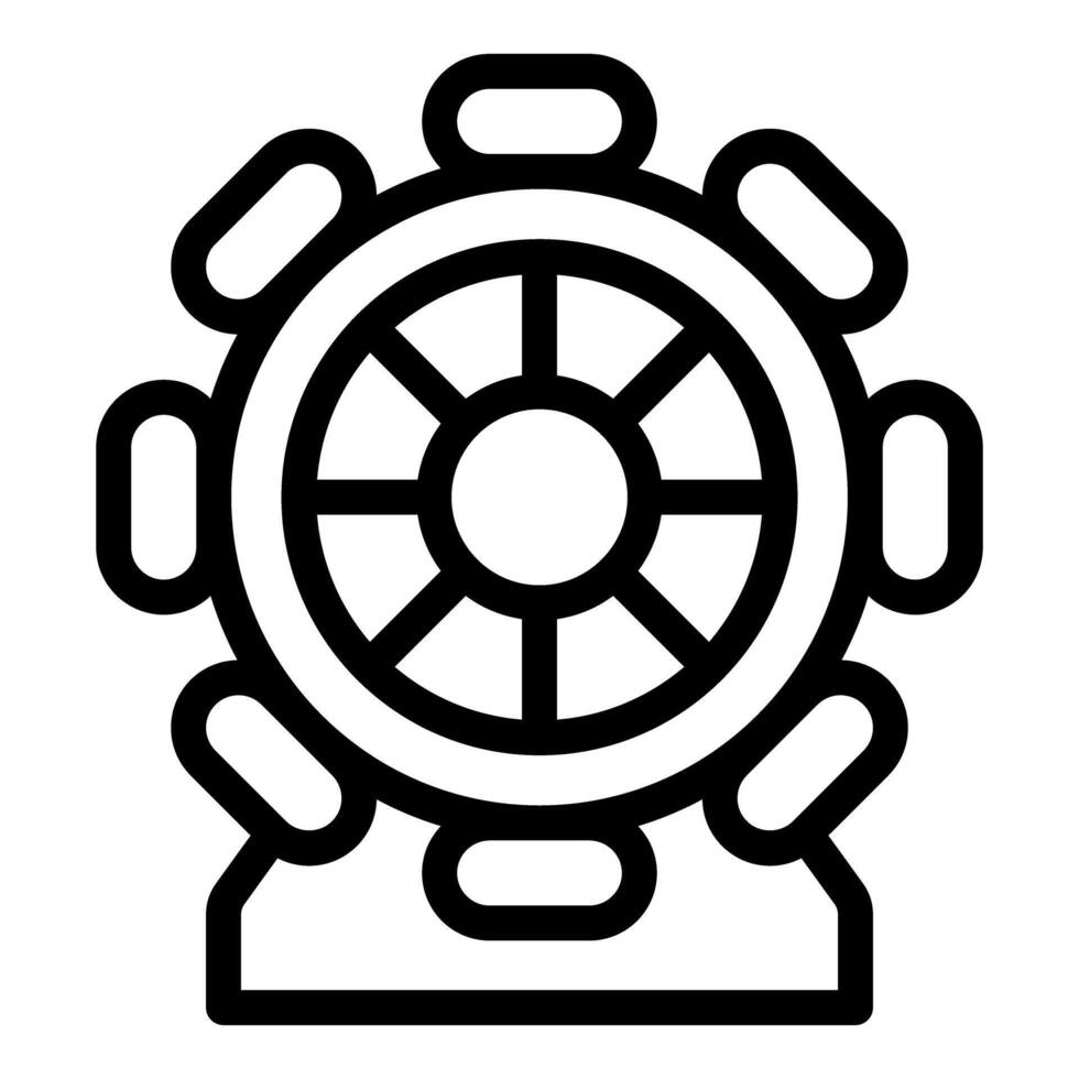 Ferris wheel spinning around at amusement park vector