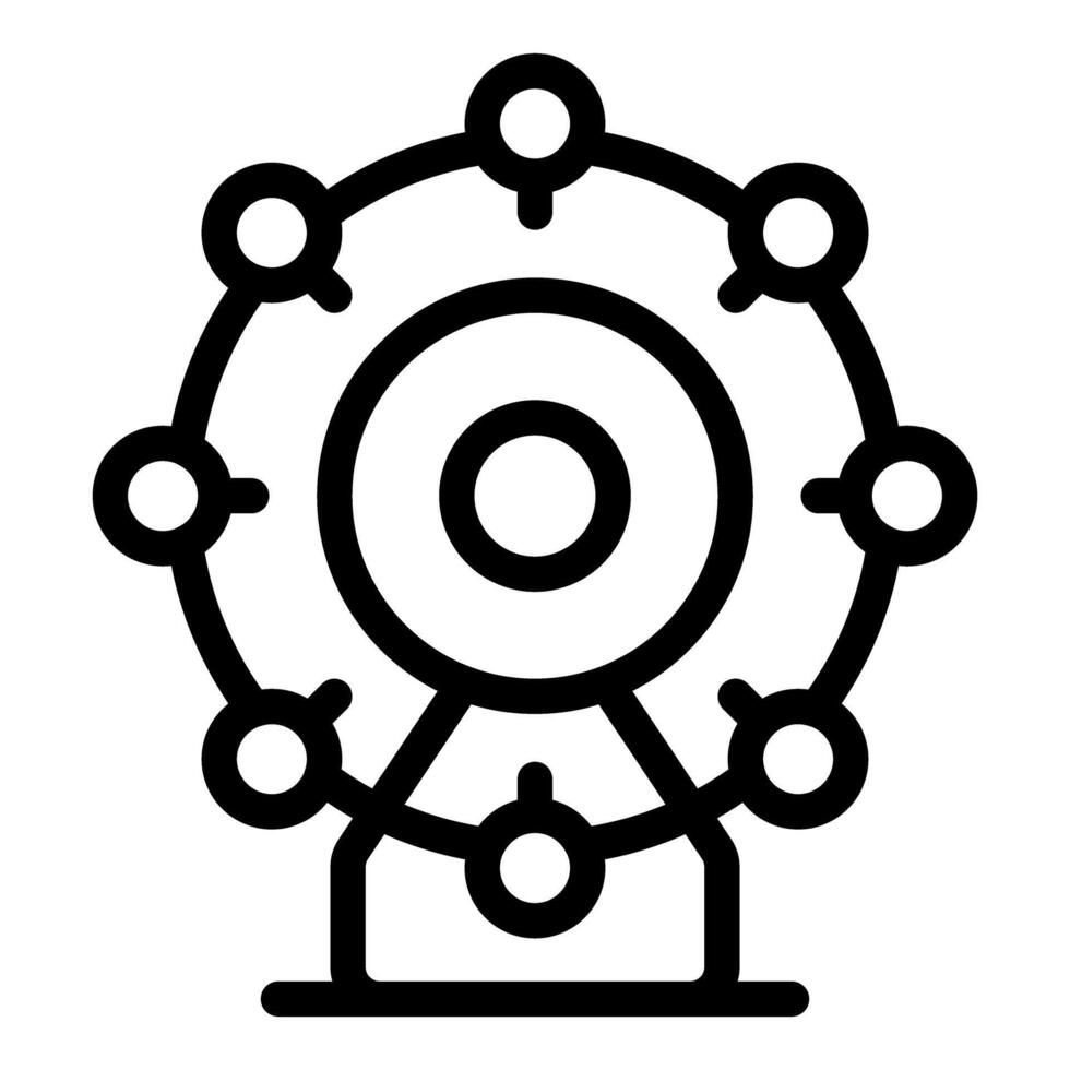 Ferris wheel with cabins rotating on white background vector