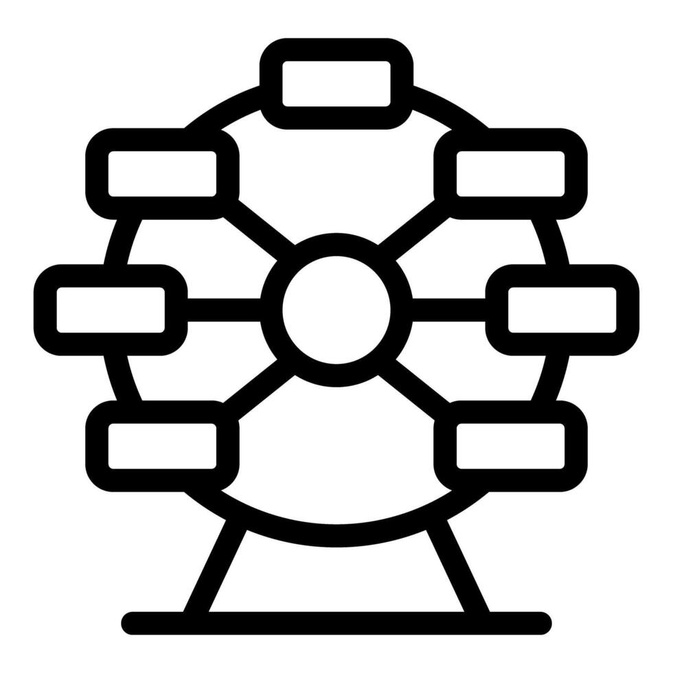Ferris wheel standing still at an amusement park on a sunny day vector