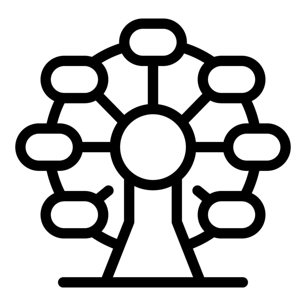 Ferris wheel standing still at an amusement park on a sunny day vector