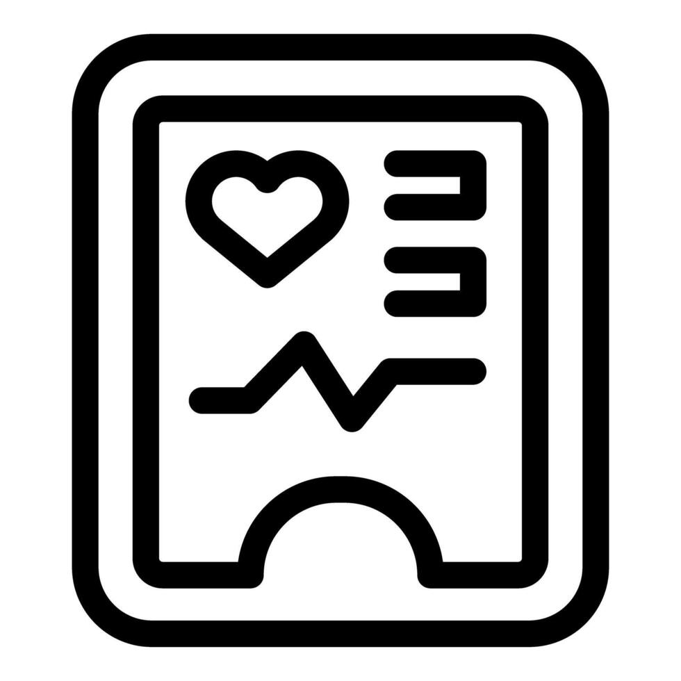 Medical record icon showing heartbeat and clipboard vector