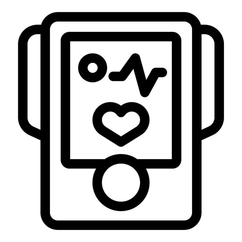 Portable heart rate monitor showing heartbeat on screen vector